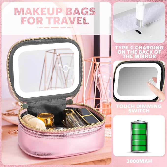 Small Makeup Bag Travel Train Case - Image 3