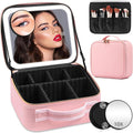 Lighted Makeup Case with Mirror, Adjustable Dividers by Jadazror