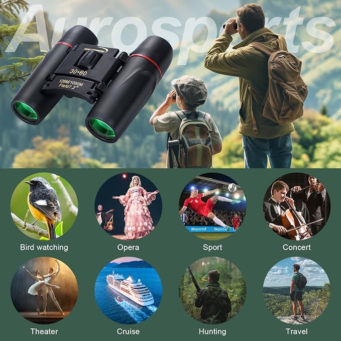 30X60 Small Binoculars for Adults Folding Bird Watching - Image 7