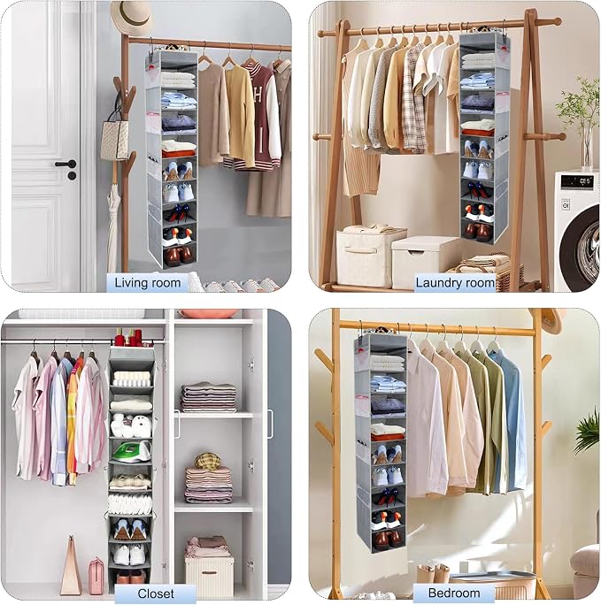 2 Pack Large-Sized Hanging Shoe Organizer 10-Shelf, Sturdy Hanging Closet - Image 6