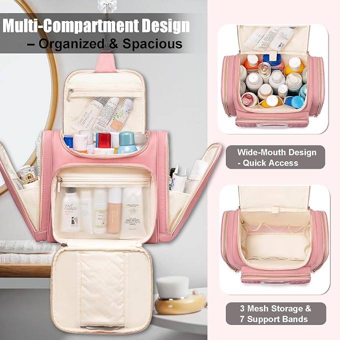 Travel Toiletry Bag for Women, Hanging Toiletry Bag, Bathroom Bag Portable - Image 6