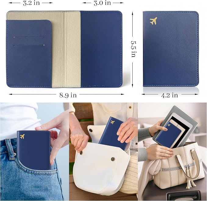 Passport Holder for Travel Essentials, RFID Blocking Passport Cover Case for - Image 4
