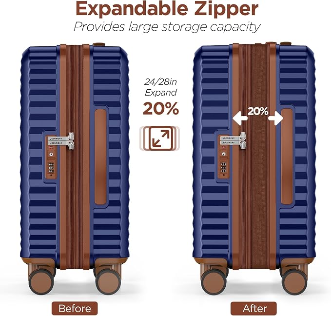 SHOWKOO Luggage Sets 3 Piece Hardside Expandable Suitcase - Image 5