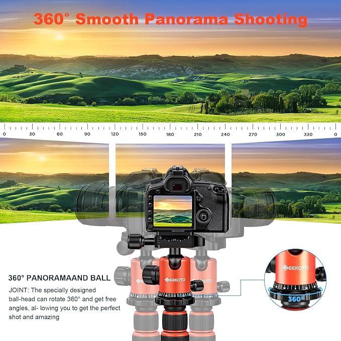 GEEKOTO 58” Magnetic Tripod, Compact Aluminum Alloy Lightweight Magsafe Camera - Image 3