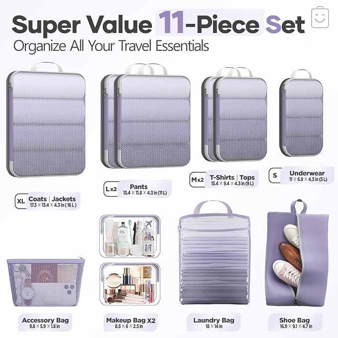 Veken 11 Set Compression Packing Cubes - Image 2