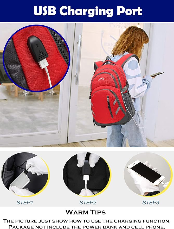 ProEtrade Backpack Bookbag for College Laptop Travel, Fit Laptop Up to 15.6 inch - Image 4