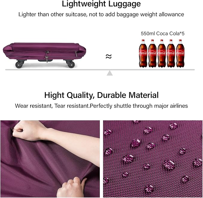 Hanke Suitcases with Wheels Expandable Foldable Luggage Bag Suitcase - Image 6