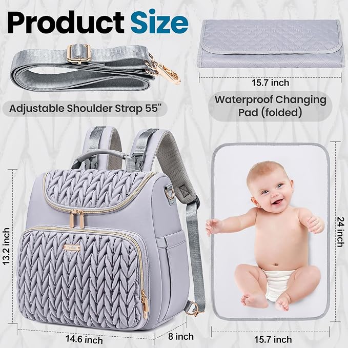 4 in 1 Convertible Diaper Bag Backpack, Waterproof Baby Diaper Bag - Image 2