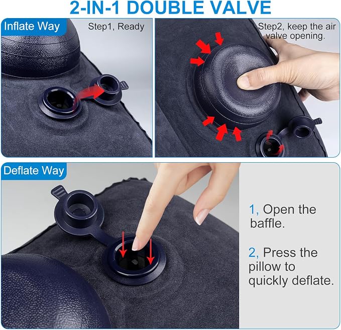 1 Pack Inflatable Travel Foot Pillow, Inflatable Leg Pillow Outdoor Stool - Image 3