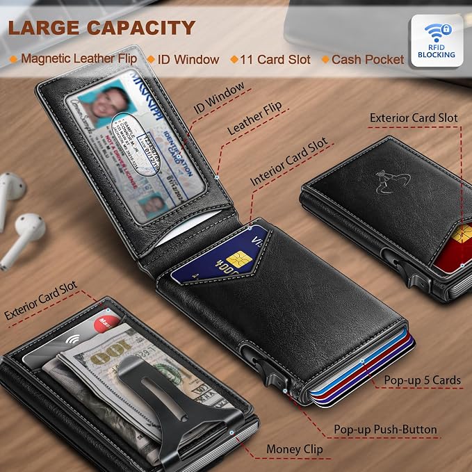 BULLIANT Men Wallet, Money Clip Wallet Slim - Image 2