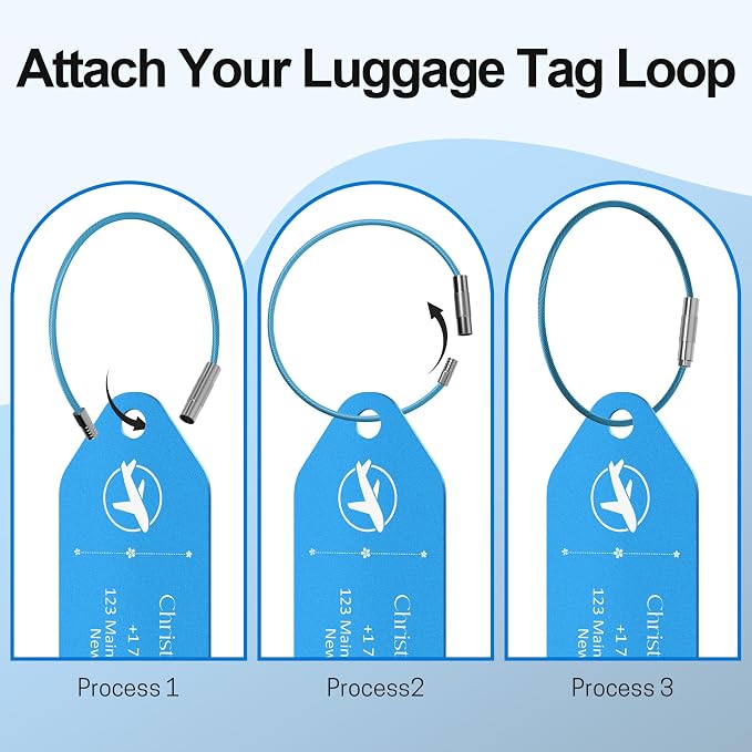 4 PCS Personalized Metal Luggage Tag – Personalized Engraved Suitcase Tag - Image 3