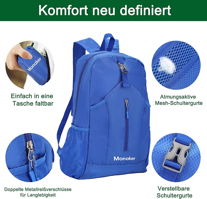 Ultralight 20L Foldable Backpack, Compact to Palm-Sized, Travel & Daily Use - Image 2