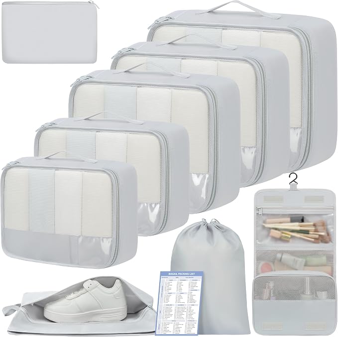 BAGAIL 9 Set Packing Cubes Luggage Packing Organizers by BAGAIL