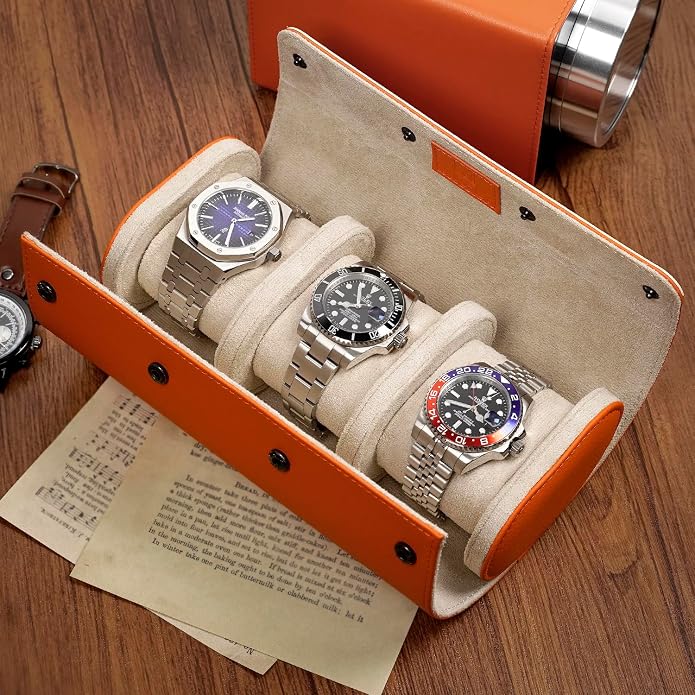 MOZSLY Watch Roll Travel Case 3 Slots Portable Box - Image 5