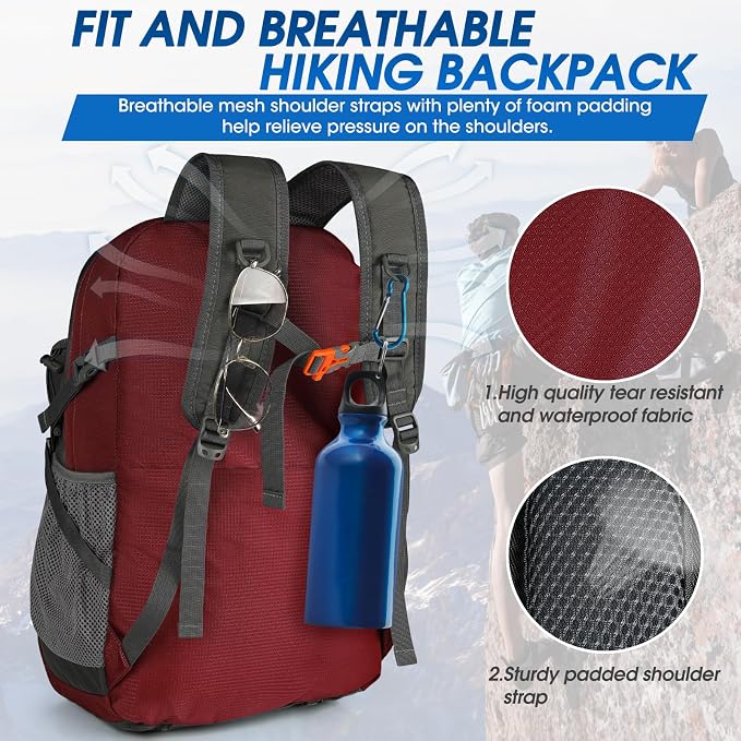 IGOLUMON Hiking Backpack 40L Packable Lightweight Camping Backpack Men Women - Image 4
