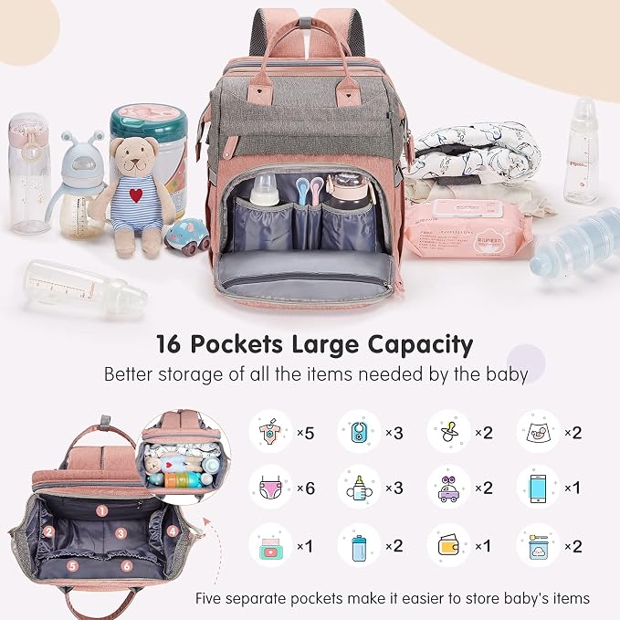 DERJUNSTAR Baby Diaper Bag Backpack - Image 2