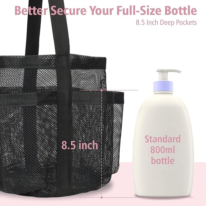 F-color Mesh Shower Caddy Portable, Shower Basket Tote - Image 3