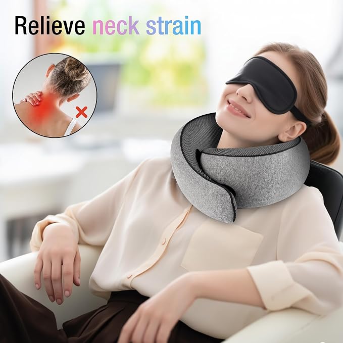 Travel Pillows for Airplanes, Neck Pillow for Traveling Using Memory Foam - Image 5