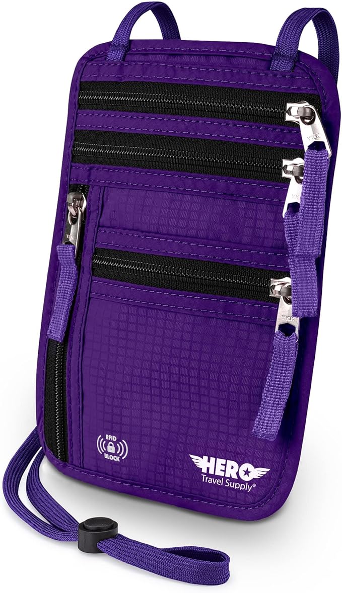 HERO Neck Wallet, RFID Blocking Passport Holder by HeroTravelSupply