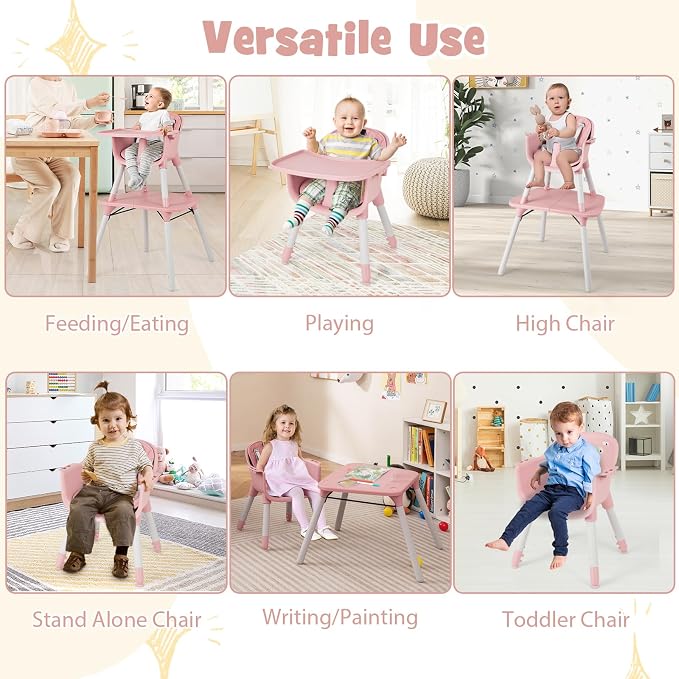 HONEY JOY 5-in-1 High Chair, Convertible Highchair - Image 7