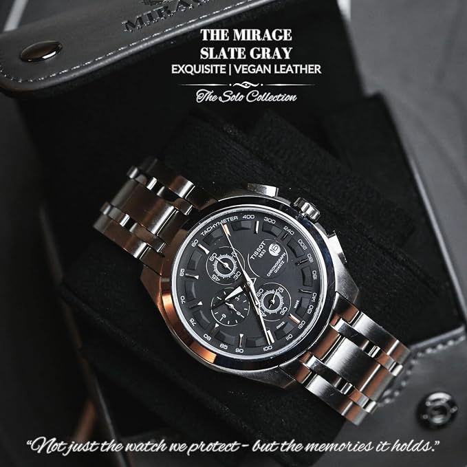 Single Watch Roll Case Watch Travel Case Box 1 Watch Display Case Slate Gray - Image 5