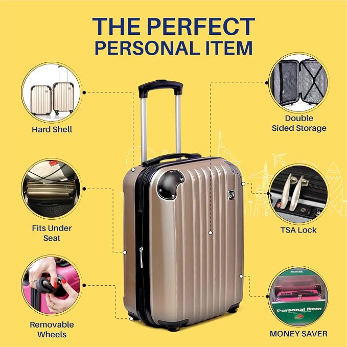 Take OFF Luggage 18 inch Hardshell Carry On Suitcase that Converts into - Image 3