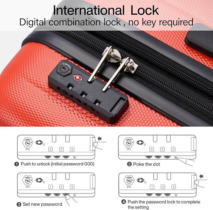 Hanke Expandable Hardshell Luggage Sets 3 piece Carry On Luggage - Image 8