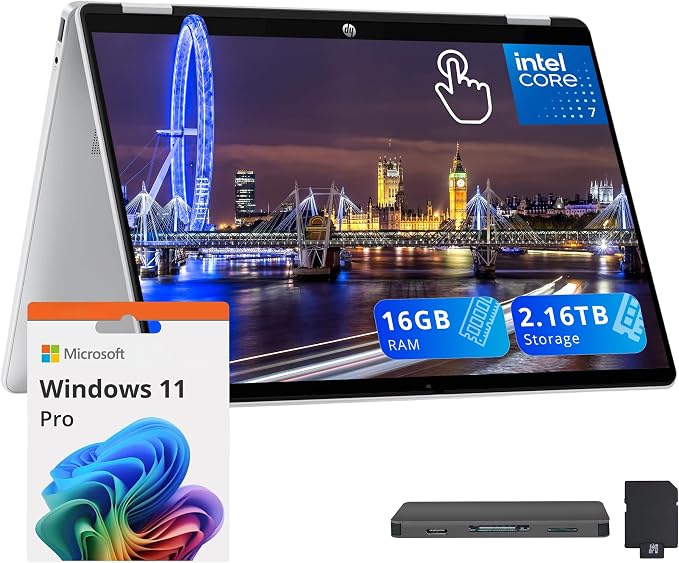 HP OmniBook 5 Flip 2-in-1 14" 2K Touchscreen Laptop, Intel 7 150U, 16GB LPDDR5 by HP