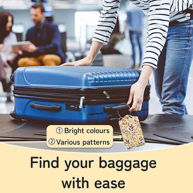 Hello Fall Luggage Tag for Suitcase, Autumn Leaves Design - Image 6