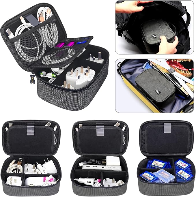 sisma Travel Electronics Organizer Tech Accessories Case Small Carrying Bag - Image 4