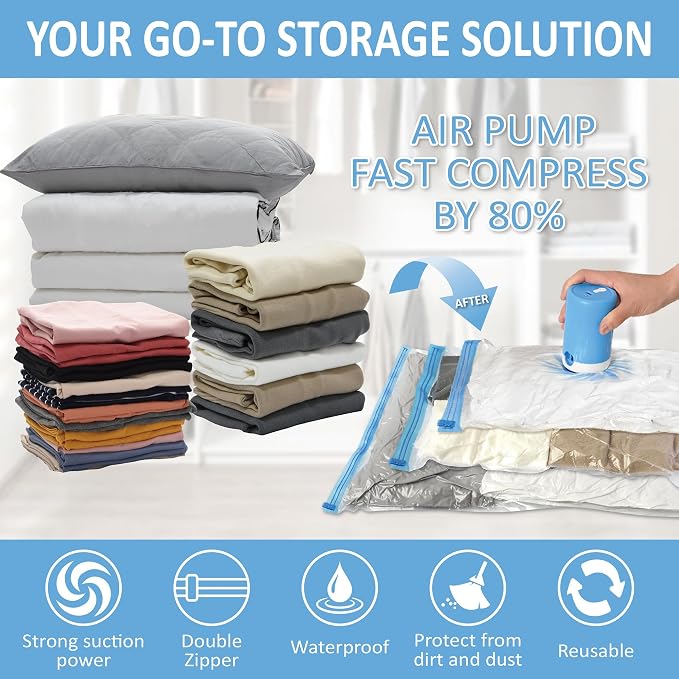 12 Pack Travel Vacuum Storage Bags - Image 2