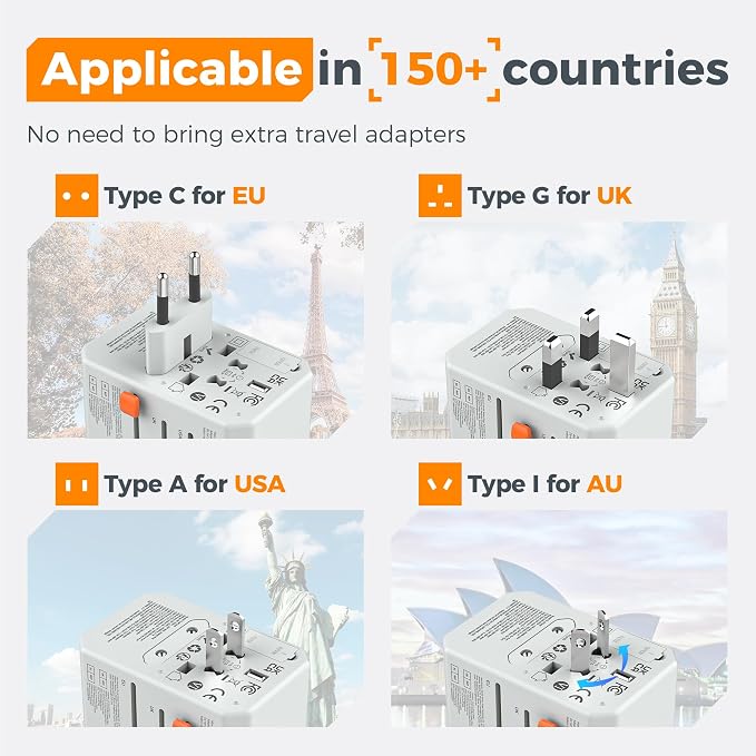 TESSAN Universal Travel Adapter, International Power Adapter - Image 2