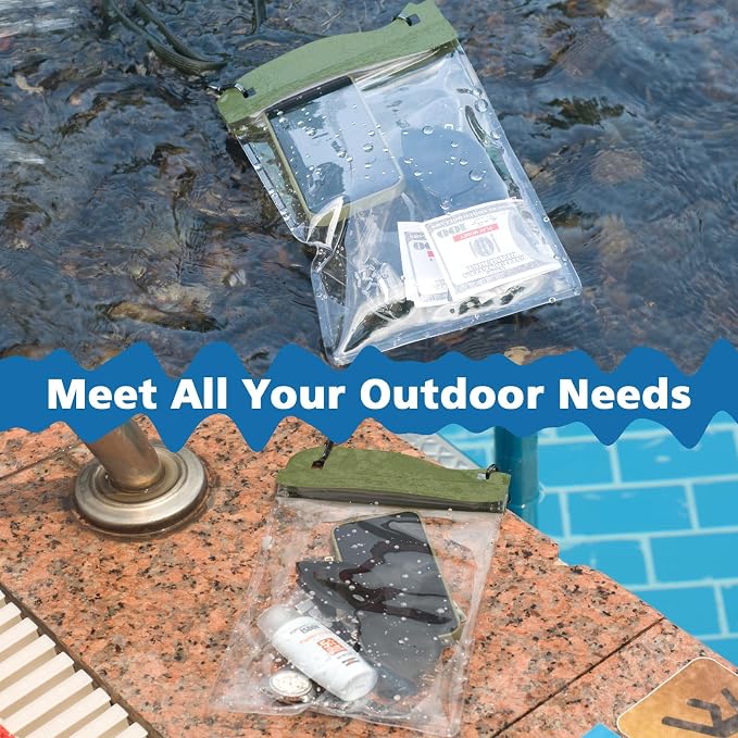 Large Watperproof Pouch 2 Pack, IPX8 Waterproof Cell Phone Case Dry Bag Pouch - Image 5