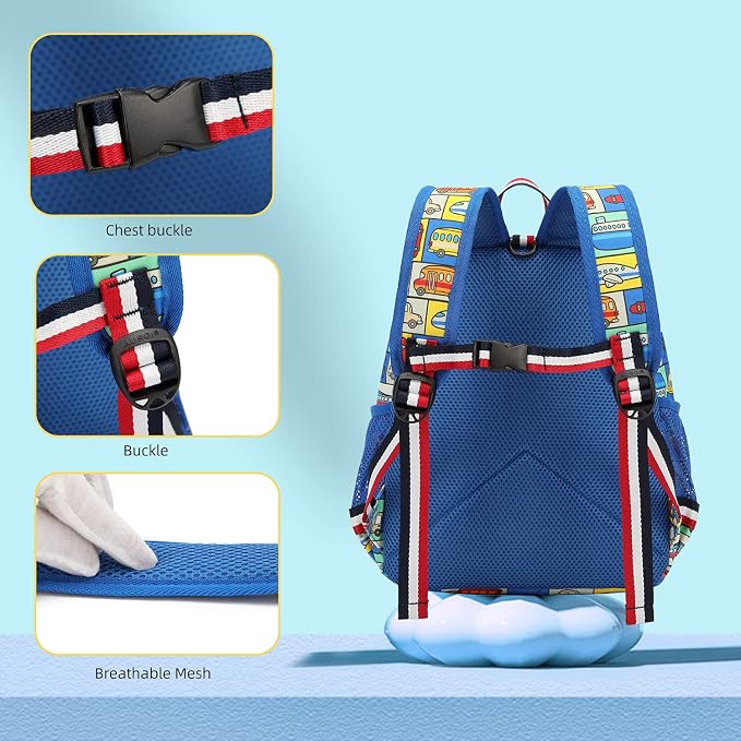willikiva Cartoon Bus 12 Kindergarten Backpack - Image 4