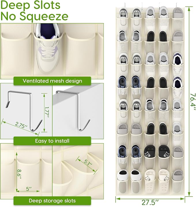 Unjumbly Over the Door Shoe Organizer - Image 2