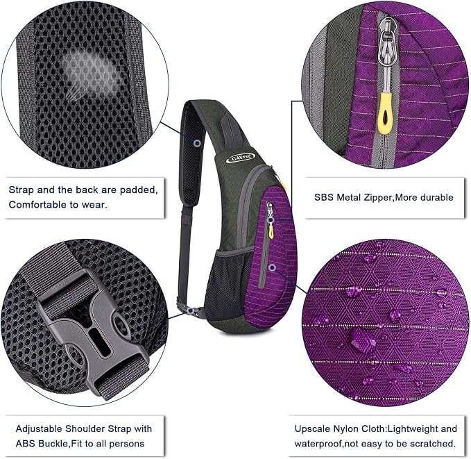 G4Free Sling Bag for Men Women, Small Crossbody Backpack Lightweight Chest - Image 4
