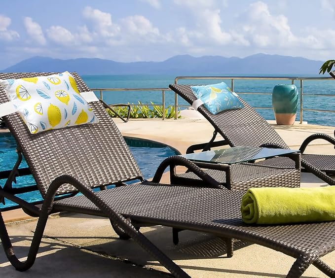 Outdoor Patio Chaise Lounge Small Headrest Waterproof Pillows - Image 4