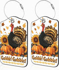 2 Pack Autumn Turkey and Pumpkin Luggage Tags by Unknown