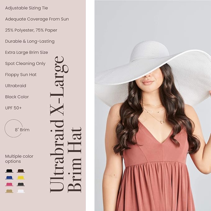 San Diego Hat Company Women's Ultrabraid X-Large Brim Hat, Adjustable Sun Hat - Image 2