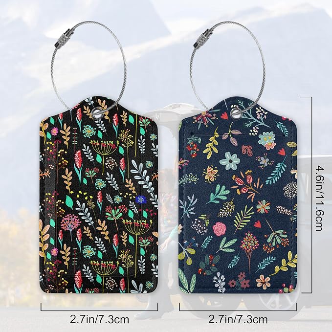 Abstract Small Flowers Luggage Tags - Image 2