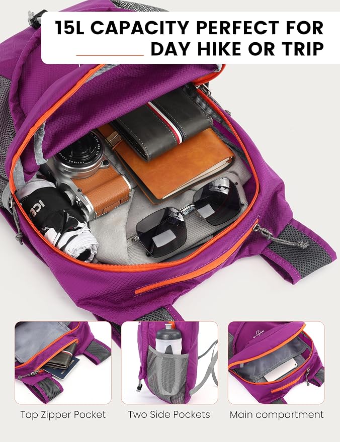SKYSPER 15L Lightweight Small Hiking Backpack - Image 2
