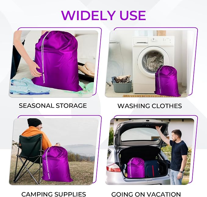 Laundry Bag with Locking Closure Drawstring – Extra Large Heavy Duty 100% Nylon - Image 4