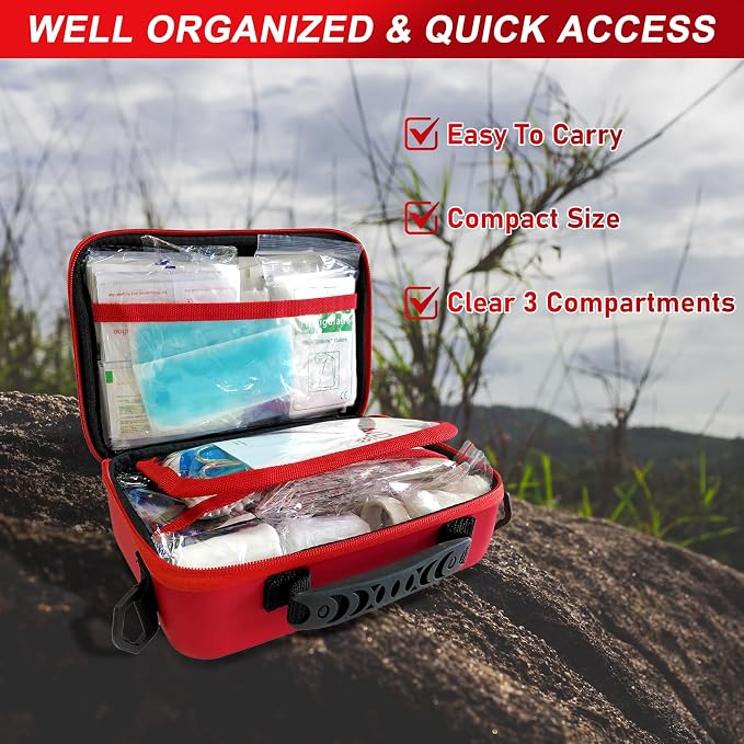 426 Piece Large First Aid Kit, Waterproof Compact Portable Hard Case Emergency - Image 4