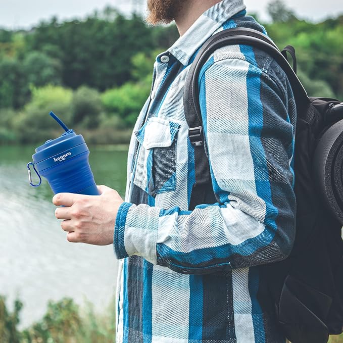 Collapsible Cup with Reusable Straw – 18 Oz, Portable Travel Mug, Leak-Proof - Image 8