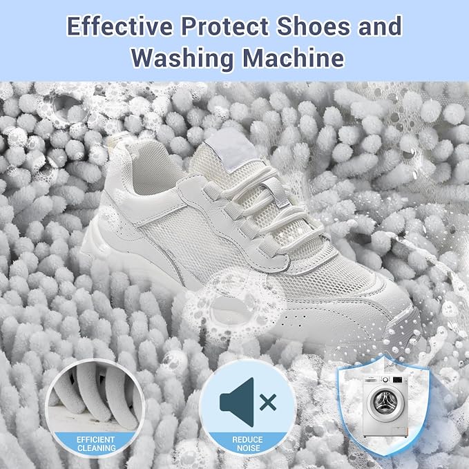 Shoe Washing Machine Bag with 2 Mesh Pockets, One-Step Shoe Laundry Bag - Image 4
