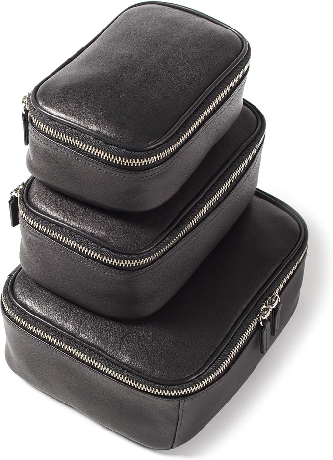 Leatherology Black Onyx Nested Travel Organizer Trio by Leatherology