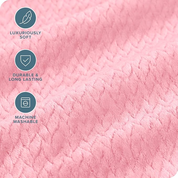 Bare Home Textured Fleece Blanket - Image 3