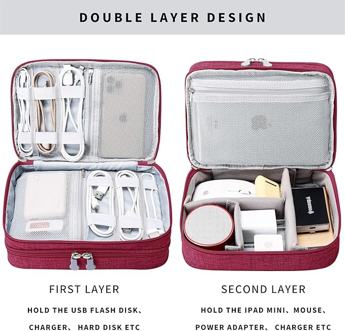 MIRLEWAIY Electronics Cable Organizer, Travel Electronic Accessories Storage - Image 4