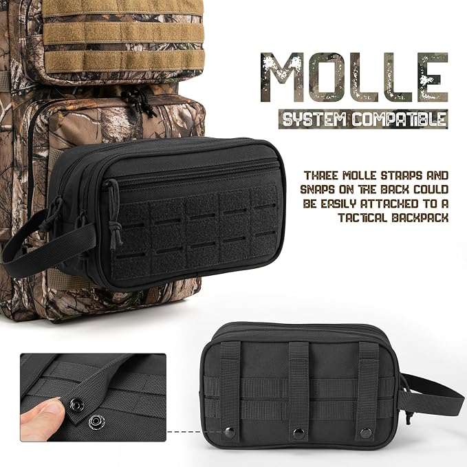 QT&QY Tactical Toiletry Bag For Men Hygiene Bag EDC Military Tool Molle Pouches - Image 5