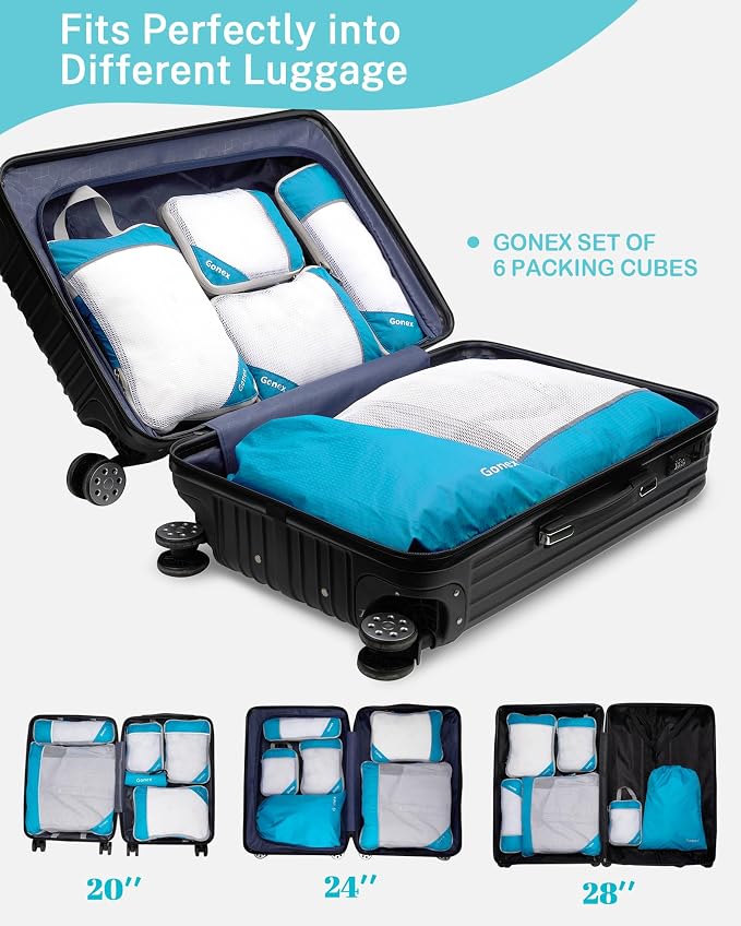 Compression Packing Cubes, Gonex Extensible Storage Mesh Bags Organizers - Image 5
